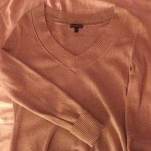 Express Gray V Neck Sweater - Large